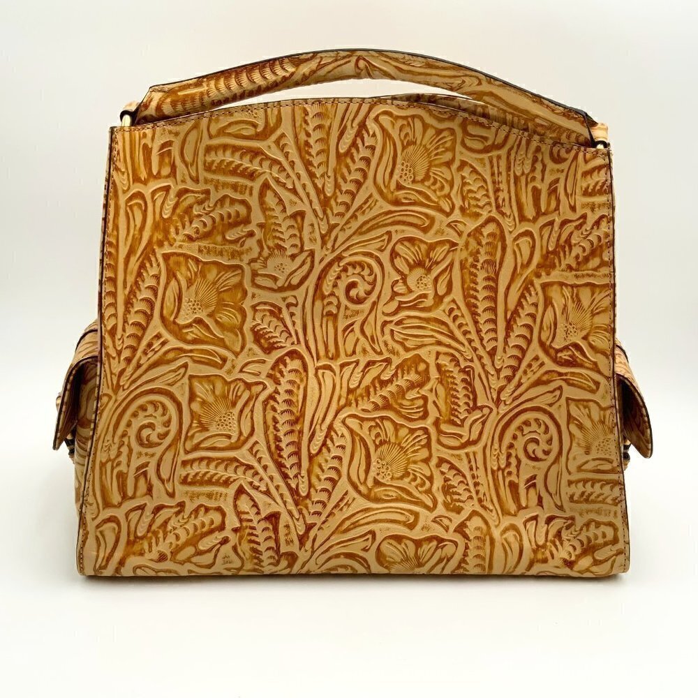 NEW Embossed Floral Gold Toned Leather HYPE Handbag